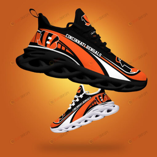 Cincinnati Bengals Logo Curve Line Pattern 3D Max Soul Sneaker Shoes