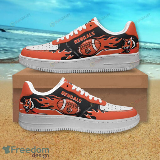 Cincinnati Bengals Logo Fire Ball Air Force 1 Shoes Sneaker