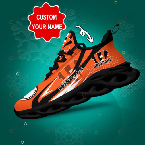 Cincinnati Bengals Logo Line Pattern Custom Name 3D Max Soul Sneaker Shoes