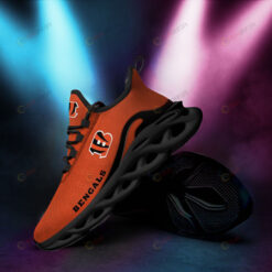 Cincinnati Bengals Logo Pattern 3D Max Soul Sneaker Shoes In Orange