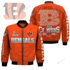 Cincinnati Bengals Logo Pattern Bomber Jacket - Orange