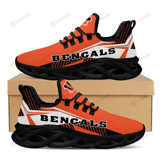 Cincinnati Bengals Logo Stripe Pattern 3D Max Soul Sneaker Shoes