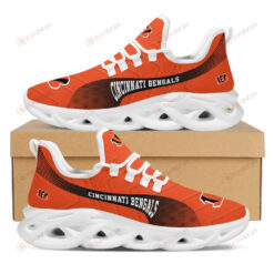 Cincinnati Bengals Logo Stripe Pattern 3D Max Soul Sneaker Shoes In Orange