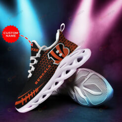 Cincinnati Bengals Logo Triangle Pattern Custom Name 3D Max Soul Sneaker Shoes