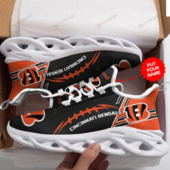 Cincinnati Bengals Logo With Baseball Pattern Custom Name 3D Max Soul Sneaker Shoes