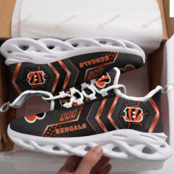 Cincinnati Bengals Logo With Stripe Pattern 3D Max Soul Sneaker Shoes