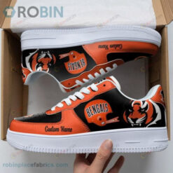 Cincinnati Bengals Mascot Logo Orange/Black Air Force 1 Shoes Sneaker