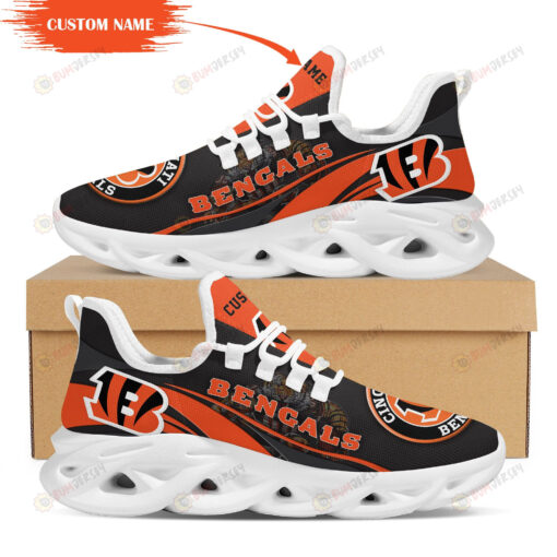 Cincinnati Bengals Mascot Logo Pattern Custom Name 3D Max Soul Sneaker Shoes