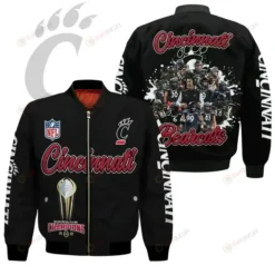 Cincinnati Bengals Players Pattern Bomber Jacket - Black