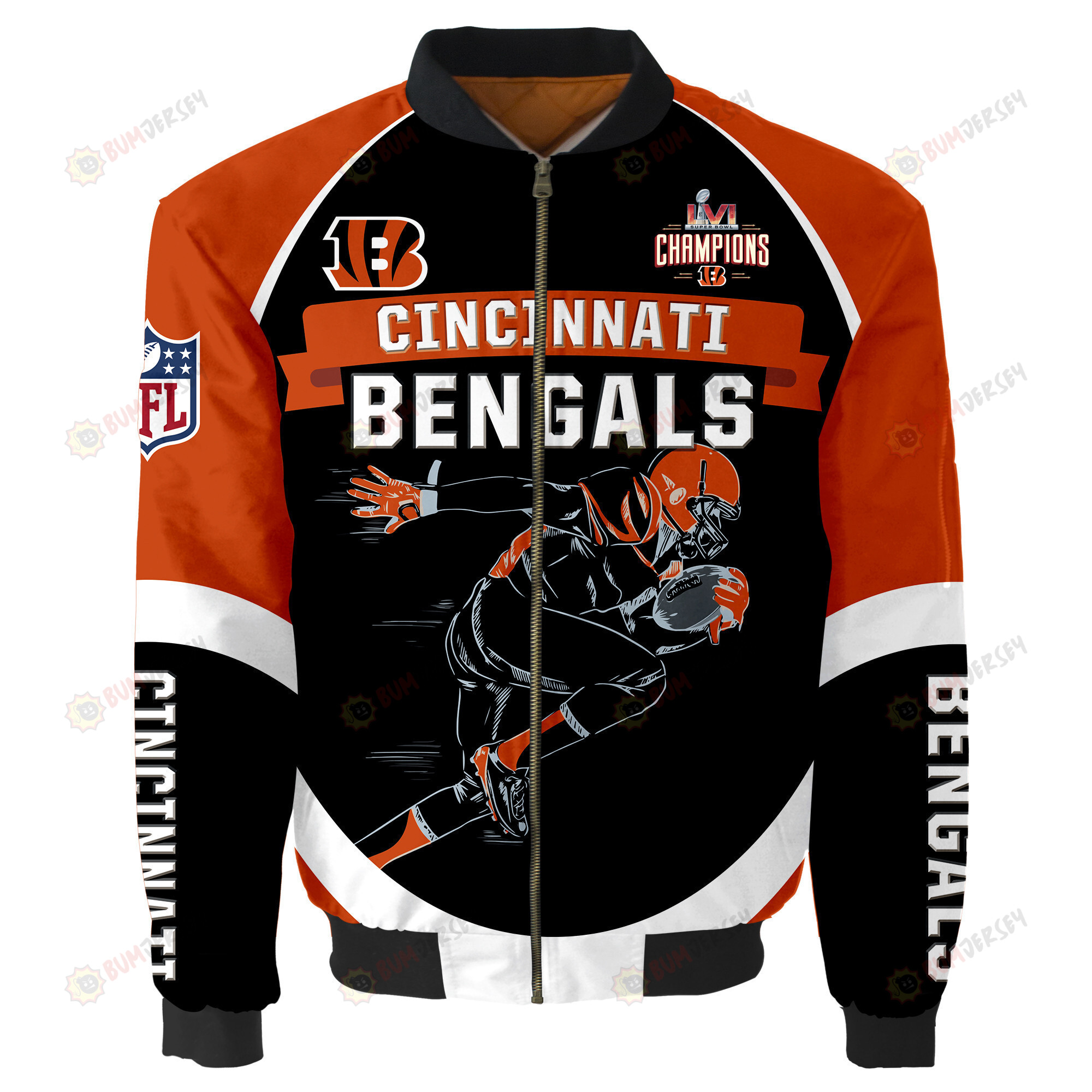 Cincinnati Bengals Super Bowl LVI Champions Running Man Bomber Jacket
