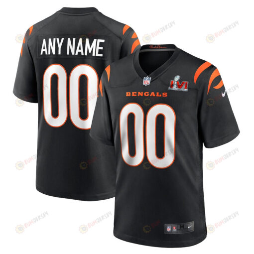 Cincinnati Bengals Super Bowl LVI Game Custom 00 Jersey - Black