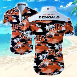Cincinnati Bengals Team Logo Curved Hawaiian Shirt