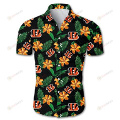 Cincinnati Bengals Tropical Flower Curved Hawaiian Shirt