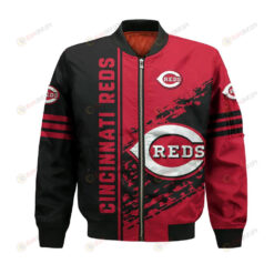 Cincinnati Reds Bomber Jacket 3D Printed Logo Pattern In Team Colours