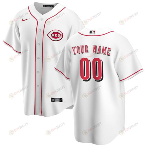 Cincinnati Reds Home Custom Men Jersey - White