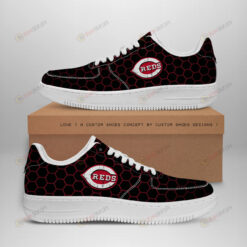 Cincinnati Reds Logo Beehive Pattern Air Force 1 Printed In Black