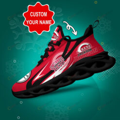 Cincinnati Reds Logo Line Pattern Custom Name 3D Max Soul Sneaker Shoes