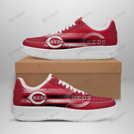 Cincinnati Reds Logo Pattern Air Force 1 Printed In Red