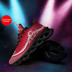 Cincinnati Reds Logo Text Pattern Custom Name 3D Max Soul Sneaker Shoes