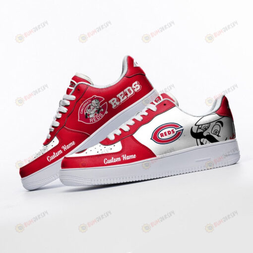 Cincinnati Reds Mascot Logo Pattern Custom Name Air Force 1 Printed