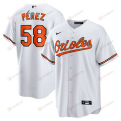 Cionel P?rez 58 Baltimore Orioles Home Men Jersey - White