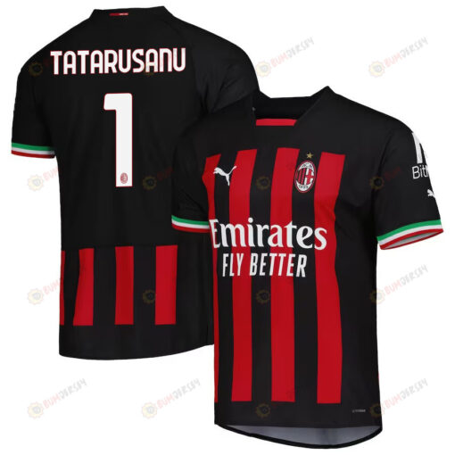 Ciprian T?t?ru?anu 1 AC Milan 2022/23 Home Men Jersey - Black/Red