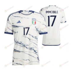 Ciro Immobile 17 Italy National Team 2023-24 Away Men Jersey - White