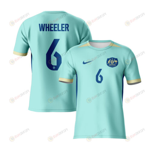 Clare Wheeler 6 Australia 2023 Youth Away Jersey - Turquoise - All Over Printed Jersey