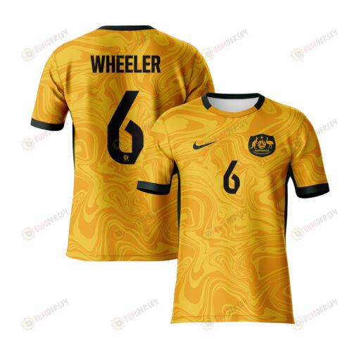 Clare Wheeler 6 Australia 2023 Youth Home Jersey - Yellow - All Over Printed Jersey