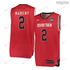 Clarence Nadolny 2 Texas Tech Red Raiders Basketball Youth Jersey - Red