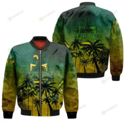 Clarkson Golden Knights Bomber Jacket 3D Printed Coconut Tree Tropical Grunge