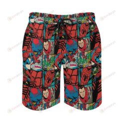 Classic Spider Man Comic Book Pattern Hawaiian Shorts Summer Shorts Men Shorts - Print Shorts