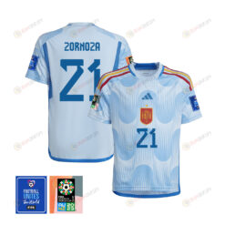 Claudia Zornoza 21 Spain 1 Star FIFA Patch Women's National Team 2023-24 World Cup Away Jersey