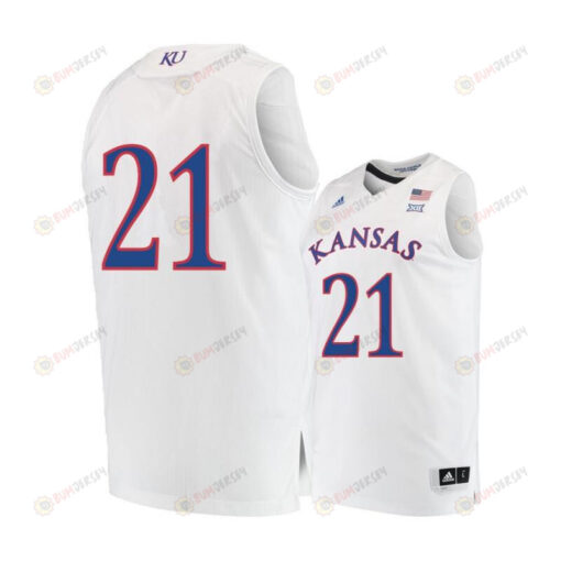 Clay Young 21 Kansas Jayhawks Basketball Men Jersey - White