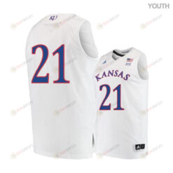Clay Young 21 Kansas Jayhawks Basketball Youth Jersey - White