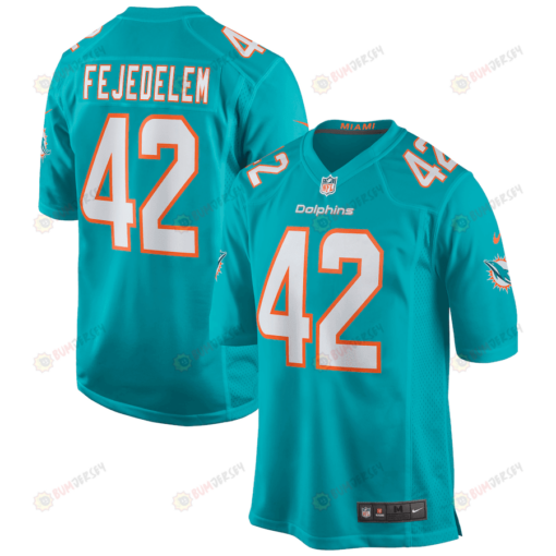 Clayton Fejedelem 42 Miami Dolphins Game Men Jersey - Aqua