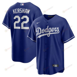 Clayton Kershaw 22 Los Angeles Dodgers Alternate Player Name Men Jersey - Royal Jersey