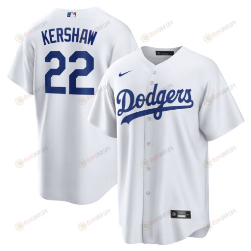 Clayton Kershaw 22 Los Angeles Dodgers Home Player Name Men Jersey - White Jersey
