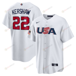 Clayton Kershaw 22 USA Baseball 2023 World Baseball Classic Jersey - White