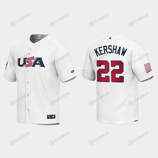 Clayton Kershaw 22 USA Baseball 2023 World Baseball Classic Youth Jersey