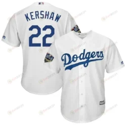 Clayton Kershaw Los Angeles Dodgers 2018 World Series Cool Base Player Jersey - White