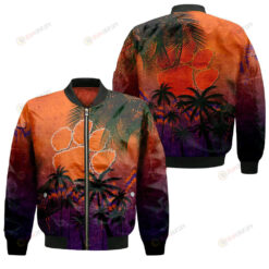 Clemson Tigers Bomber Jacket 3D Printed Coconut Tree Tropical Grunge