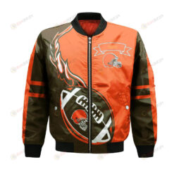 Clemson Tigers Bomber Jacket 3D Printed Flame Ball Pattern