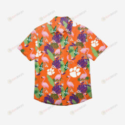 Clemson Tigers Floral Button Up Hawaiian Shirt