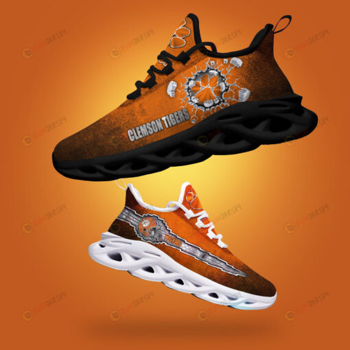 Clemson Tigers Logo Broken Pattern 3D Max Soul Sneaker Shoes