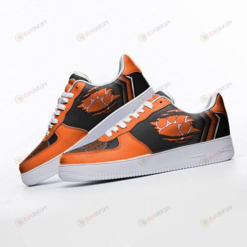 Clemson Tigers Logo Pattern Air Force 1 Printed In Orange