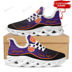 Clemson Tigers Logo Pattern Custom Name 3D Max Soul Sneaker Shoes