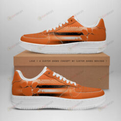 Clemson Tigers Logo Stripe Pattern Air Force 1 Printed In Orange