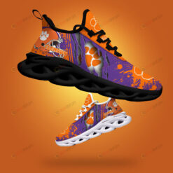 Clemson Tigers Logo Torn And Splatter Pattern 3D Max Soul Sneaker Shoes