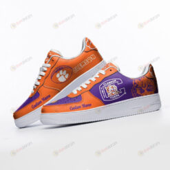 Clemson Tigers Mascot Logo Pattern Custom Name Air Force 1 Printed